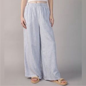 Pull on Blue and White Striped Pants